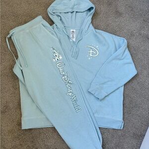 Walt Disney World Light Blue Hoodie & Joggers Set loungewear Womens XL